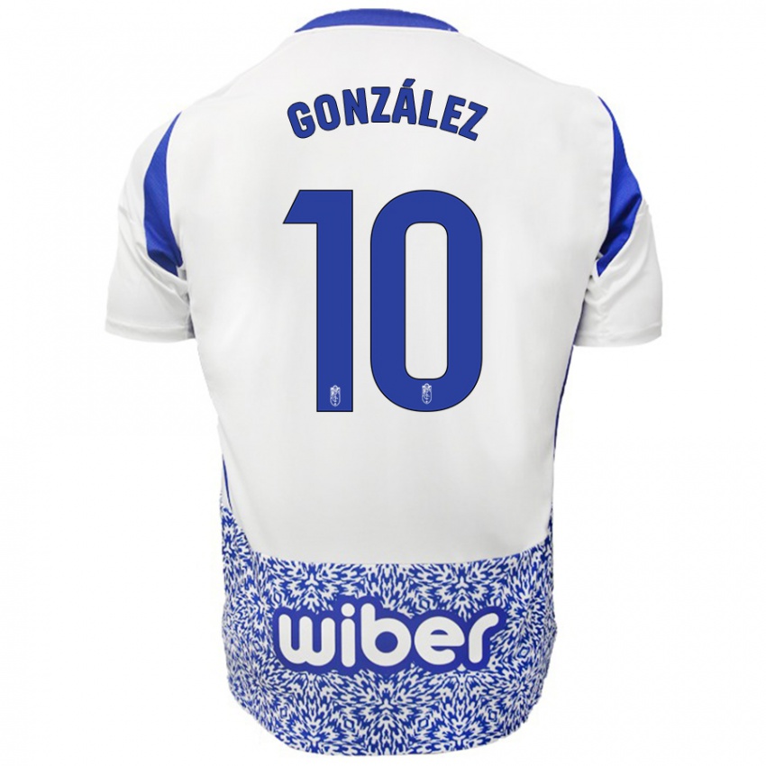 Niño Camiseta Mario González #10 Blanco Azul 2ª Equipación 2024/25 La Camisa Argentina