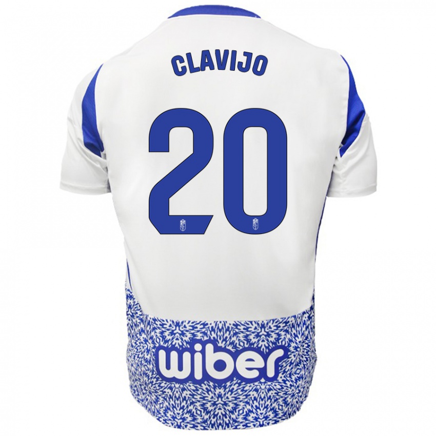 Niño Camiseta Dani Clavijo #20 Blanco Azul 2ª Equipación 2024/25 La Camisa Argentina