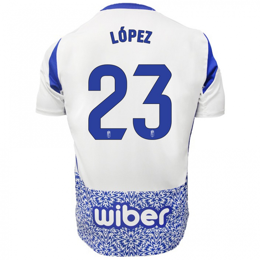 Niño Camiseta Diego López #23 Blanco Azul 2ª Equipación 2024/25 La Camisa Argentina