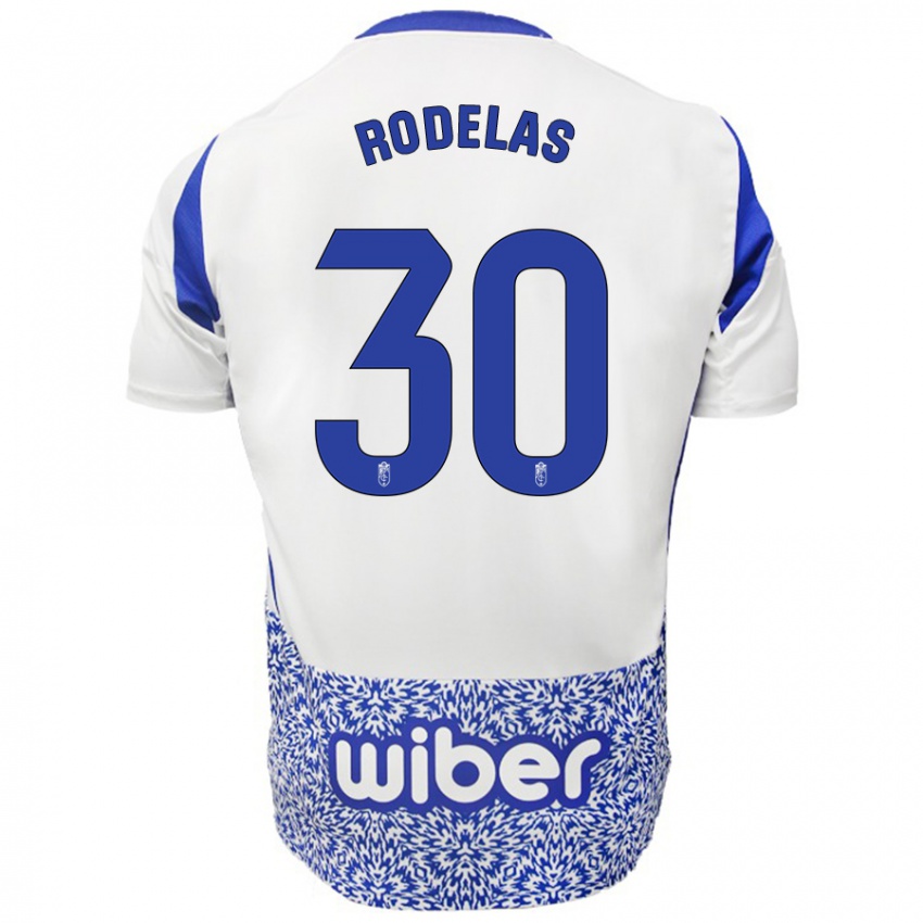 Niño Camiseta Sergio Rodelas #30 Blanco Azul 2ª Equipación 2024/25 La Camisa Argentina