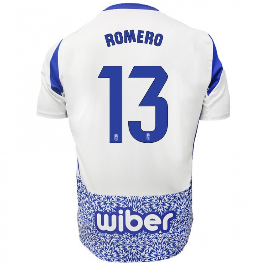 Niño Camiseta Andrea Romero #13 Blanco Azul 2ª Equipación 2024/25 La Camisa Argentina