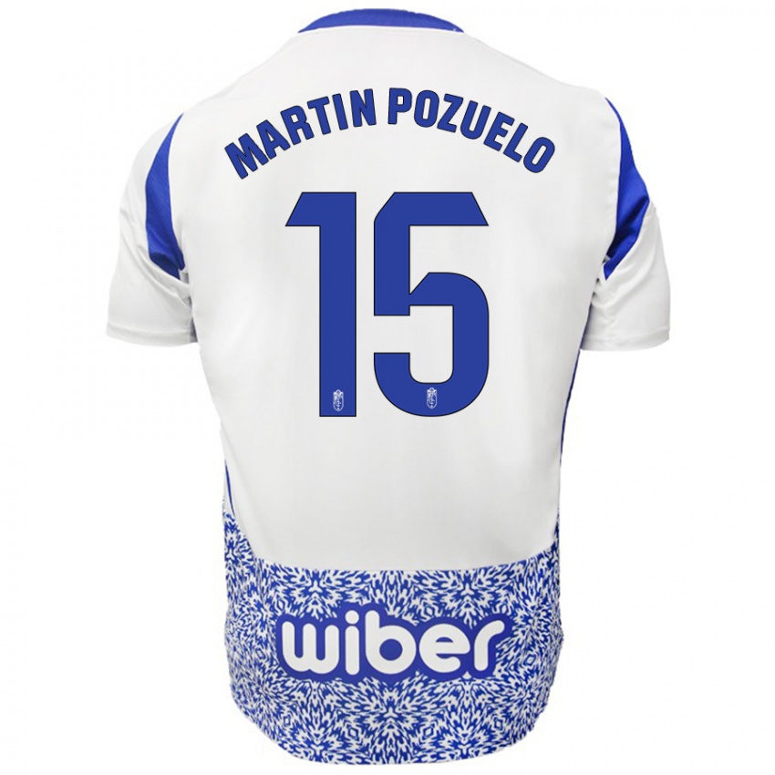 Niño Camiseta Esther Martin-Pozuelo #15 Blanco Azul 2ª Equipación 2024/25 La Camisa Argentina