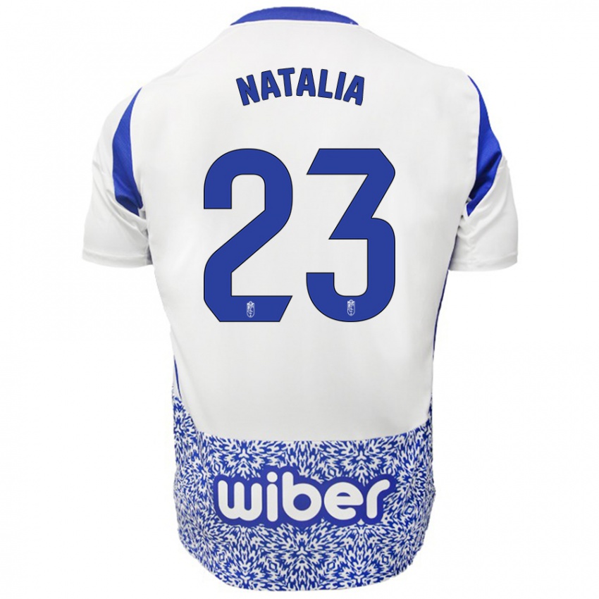 Niño Camiseta Natalia #23 Blanco Azul 2ª Equipación 2024/25 La Camisa Argentina