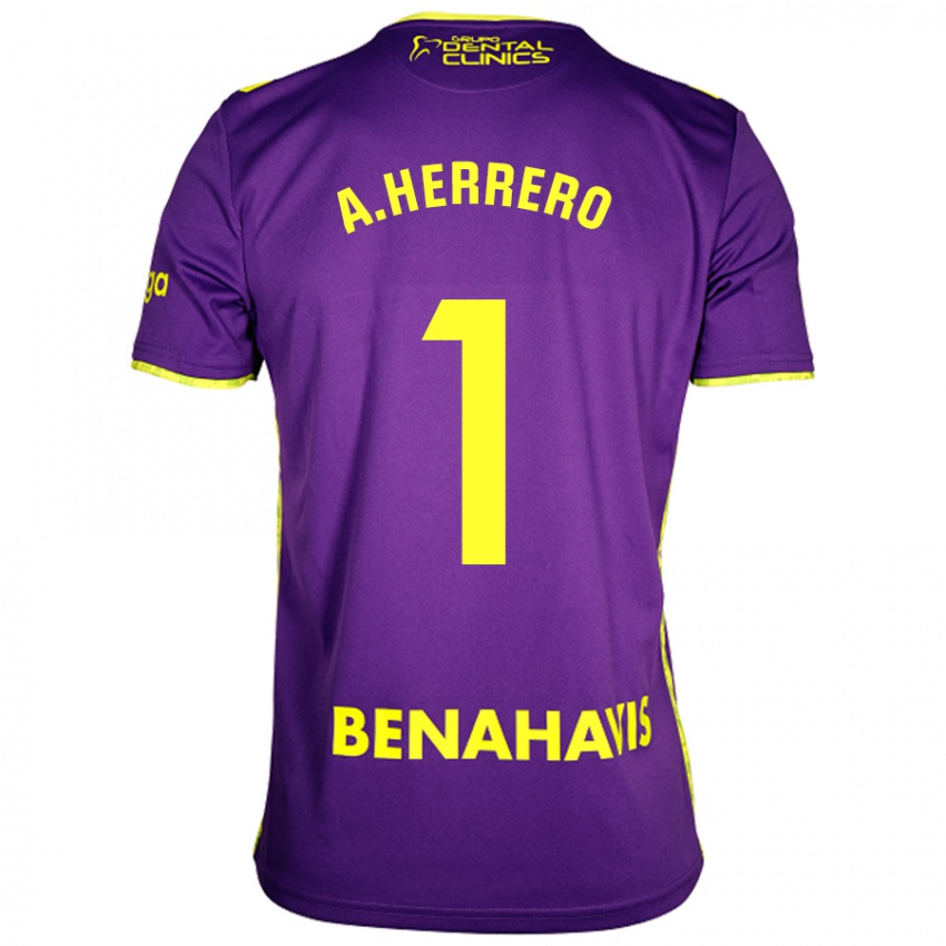 Niño Camiseta Alfonso Herrero #1 Púrpura Amarillo 2ª Equipación 2024/25 La Camisa Argentina