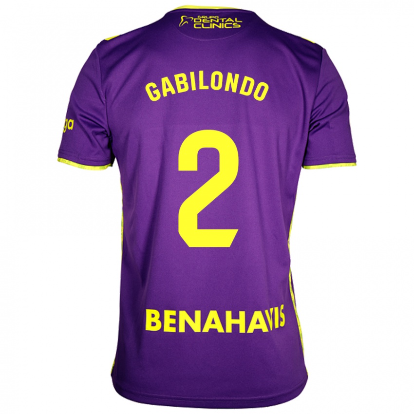 Niño Camiseta Jokin Gabilondo #2 Púrpura Amarillo 2ª Equipación 2024/25 La Camisa Argentina