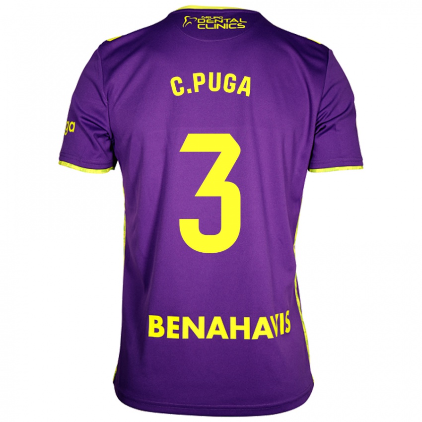 Niño Camiseta Carlos Puga #3 Púrpura Amarillo 2ª Equipación 2024/25 La Camisa Argentina