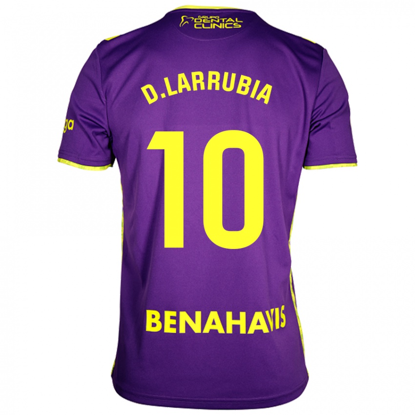 Niño Camiseta David Larrubia #10 Púrpura Amarillo 2ª Equipación 2024/25 La Camisa Argentina