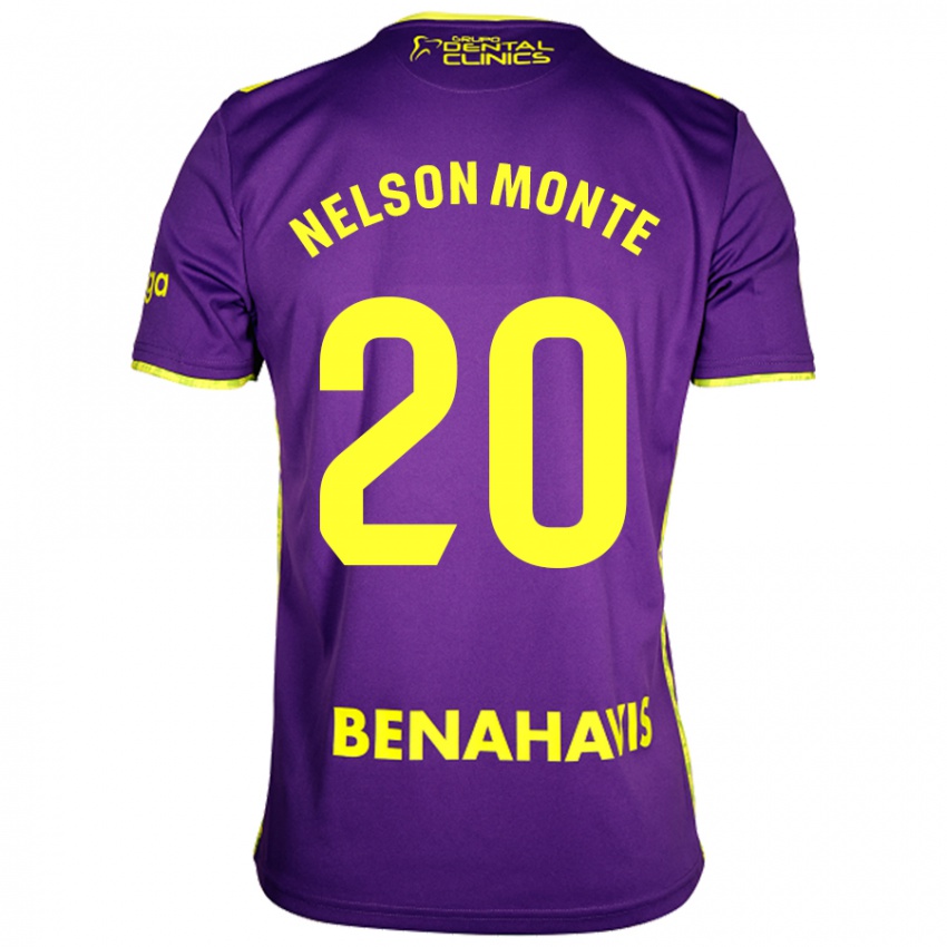 Niño Camiseta Nélson Monte #20 Púrpura Amarillo 2ª Equipación 2024/25 La Camisa Argentina