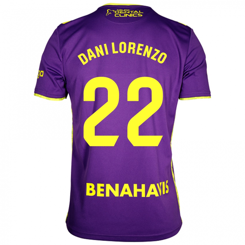 Niño Camiseta Dani Lorenzo #22 Púrpura Amarillo 2ª Equipación 2024/25 La Camisa Argentina