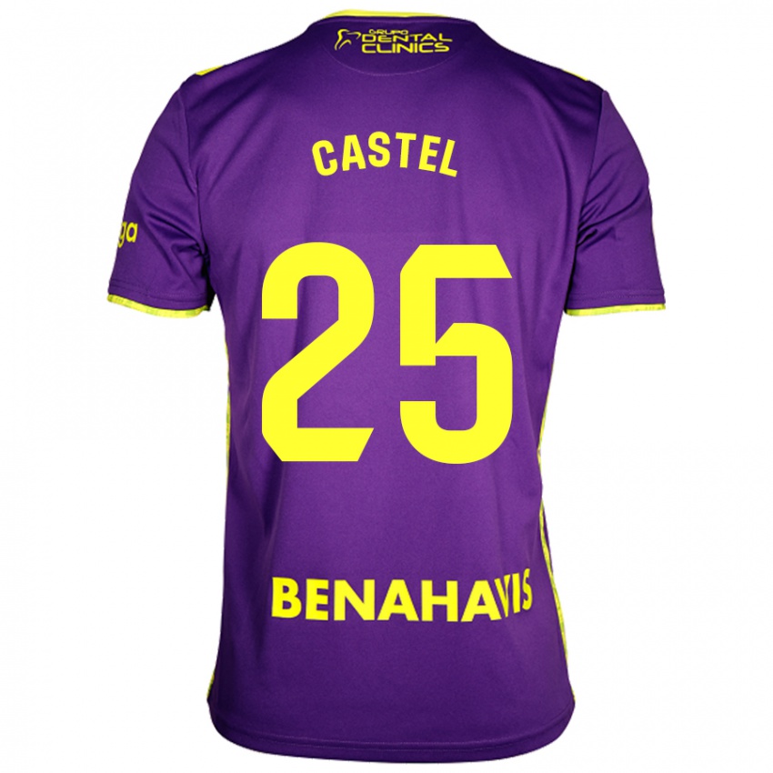 Niño Camiseta Sergio Castel #25 Púrpura Amarillo 2ª Equipación 2024/25 La Camisa Argentina