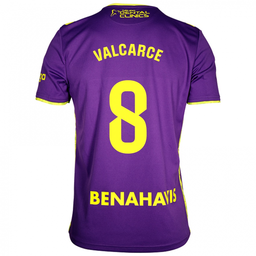 Niño Camiseta Alejandro Valcarce #8 Púrpura Amarillo 2ª Equipación 2024/25 La Camisa Argentina