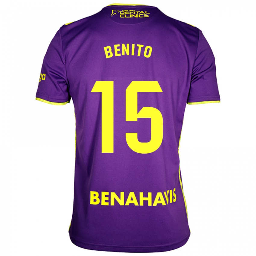 Niño Camiseta Iván Benito #15 Púrpura Amarillo 2ª Equipación 2024/25 La Camisa Argentina