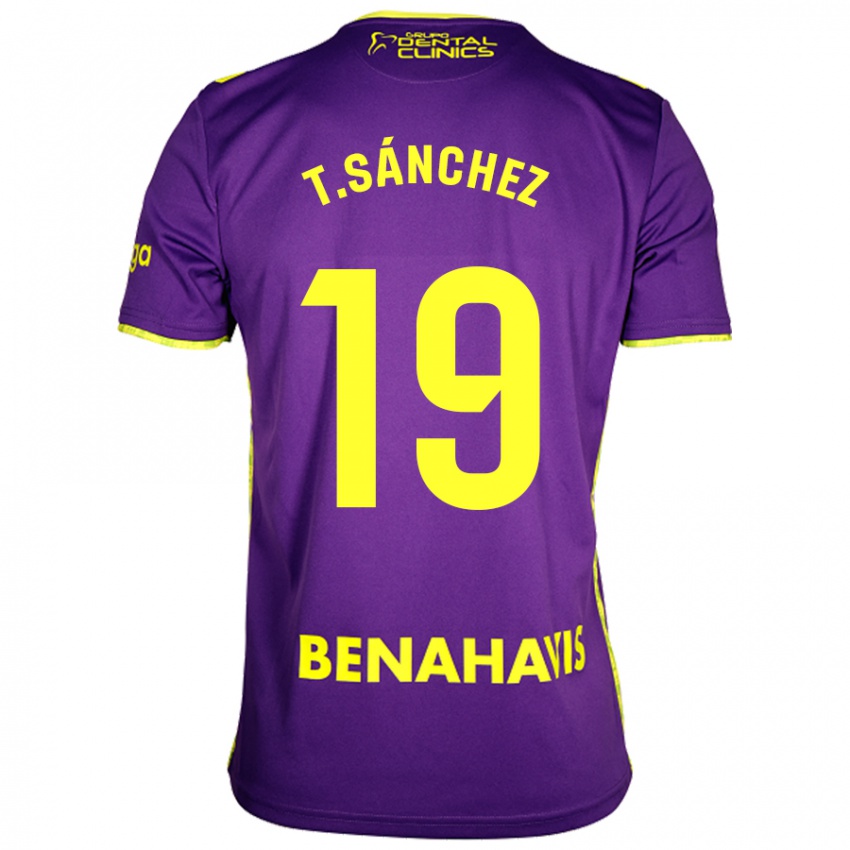 Niño Camiseta Toni Sánchez #19 Púrpura Amarillo 2ª Equipación 2024/25 La Camisa Argentina