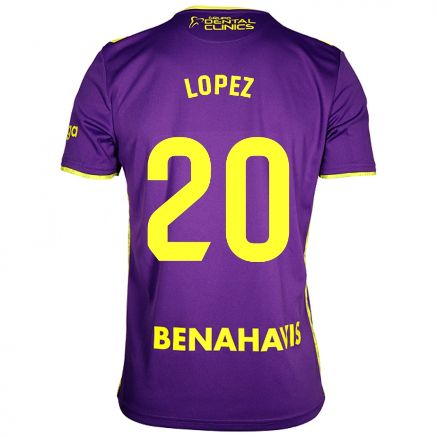 Niño Camiseta Adri López #20 Púrpura Amarillo 2ª Equipación 2024/25 La Camisa Argentina