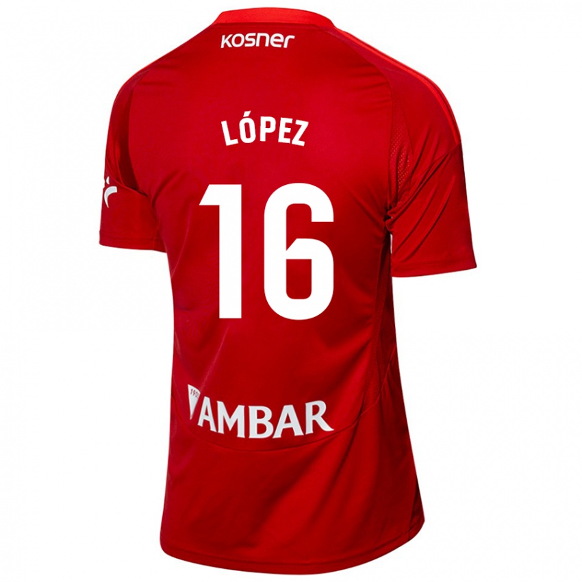 Niño Camiseta Juan López #16 Blanco Azul 2ª Equipación 2024/25 La Camisa Argentina