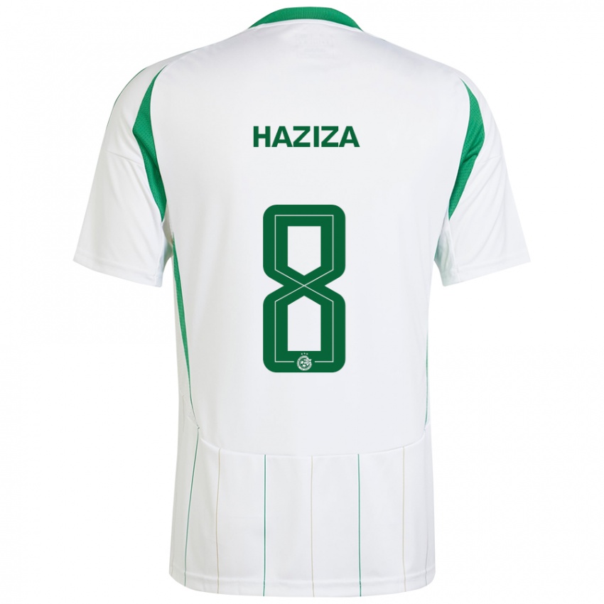 Niño Camiseta Dolev Haziza #8 Blanco Verde 2ª Equipación 2024/25 La Camisa Argentina