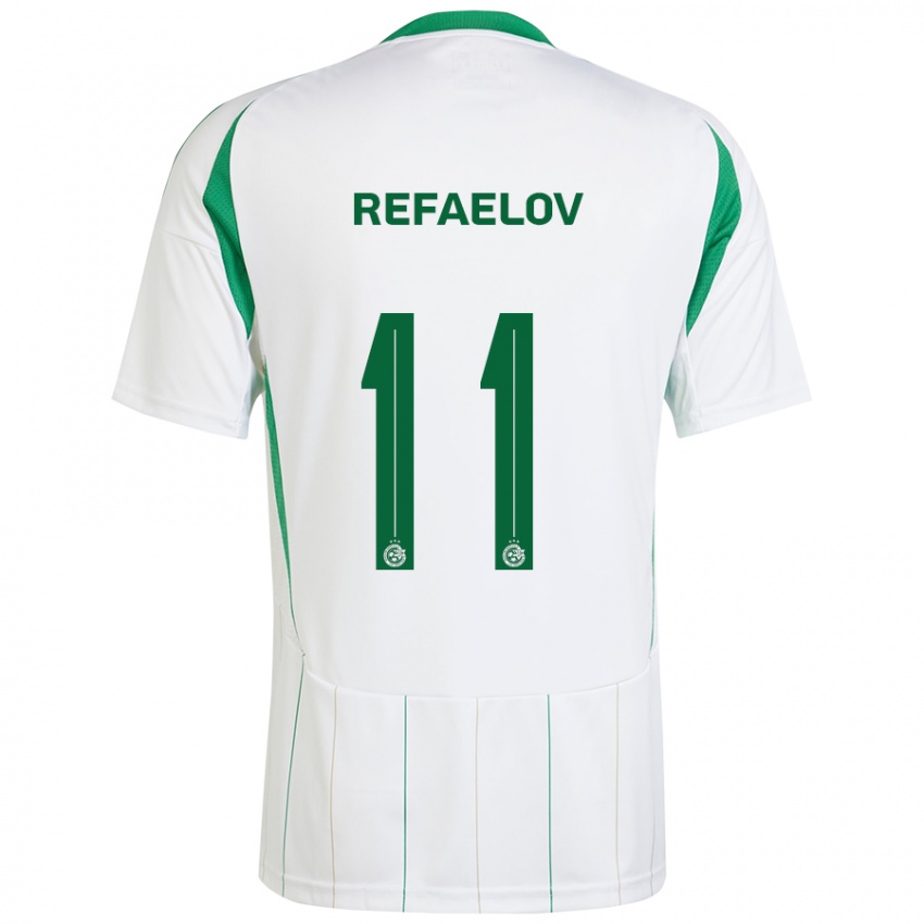 Niño Camiseta Lior Refaelov #11 Blanco Verde 2ª Equipación 2024/25 La Camisa Argentina