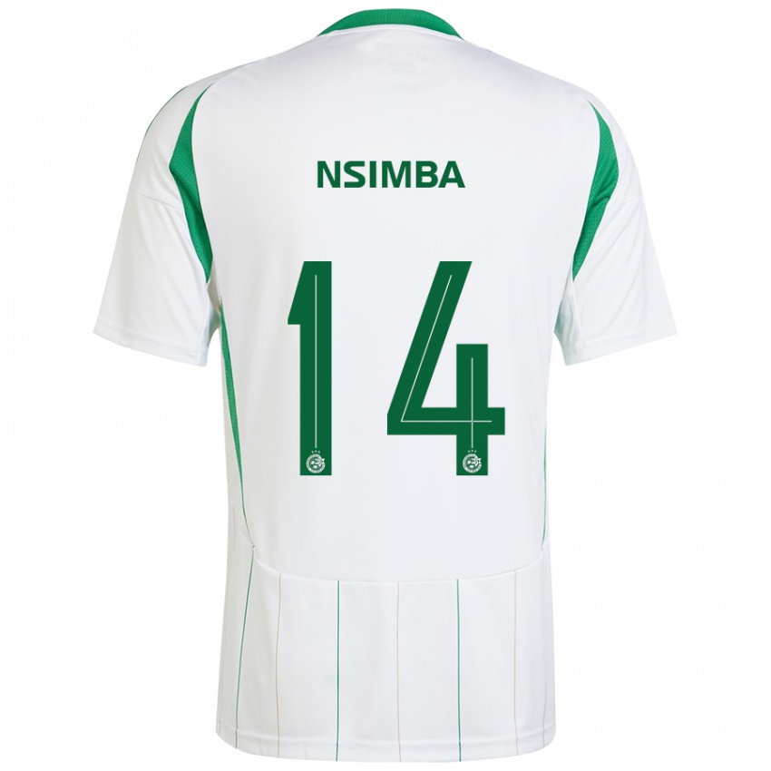 Niño Camiseta Vital Nsimba #14 Blanco Verde 2ª Equipación 2024/25 La Camisa Argentina