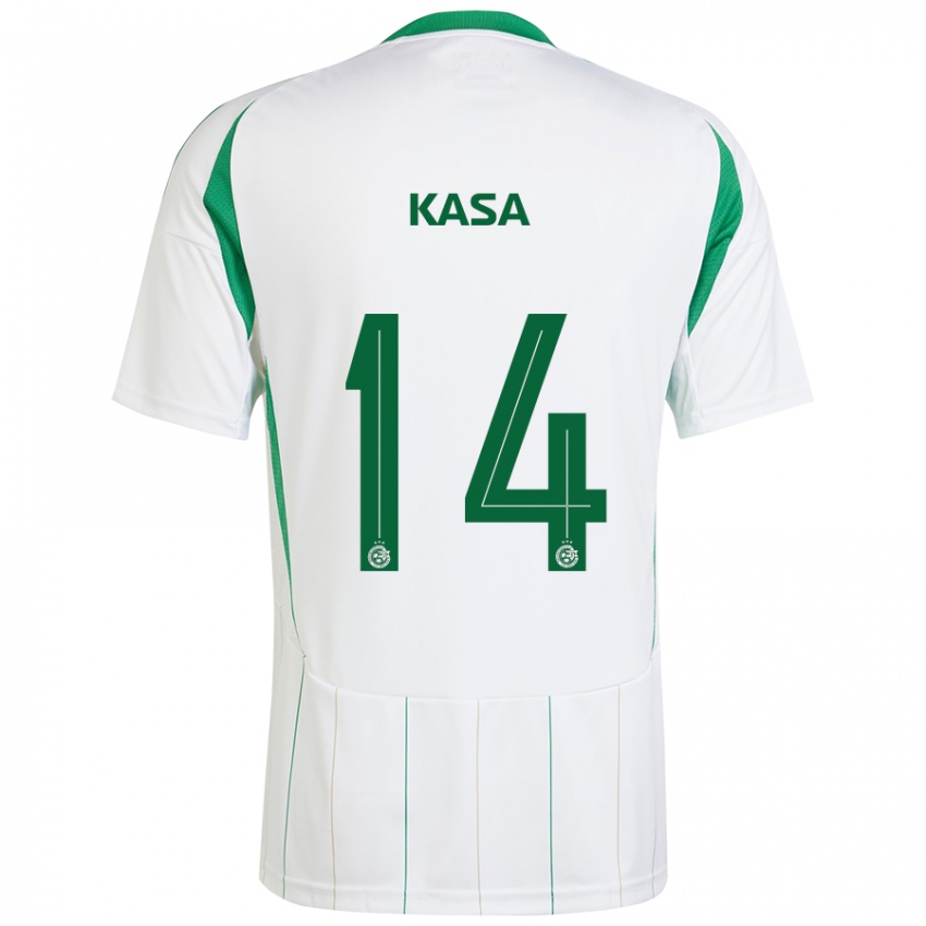 Niño Camiseta Lior Kasa #14 Blanco Verde 2ª Equipación 2024/25 La Camisa Argentina