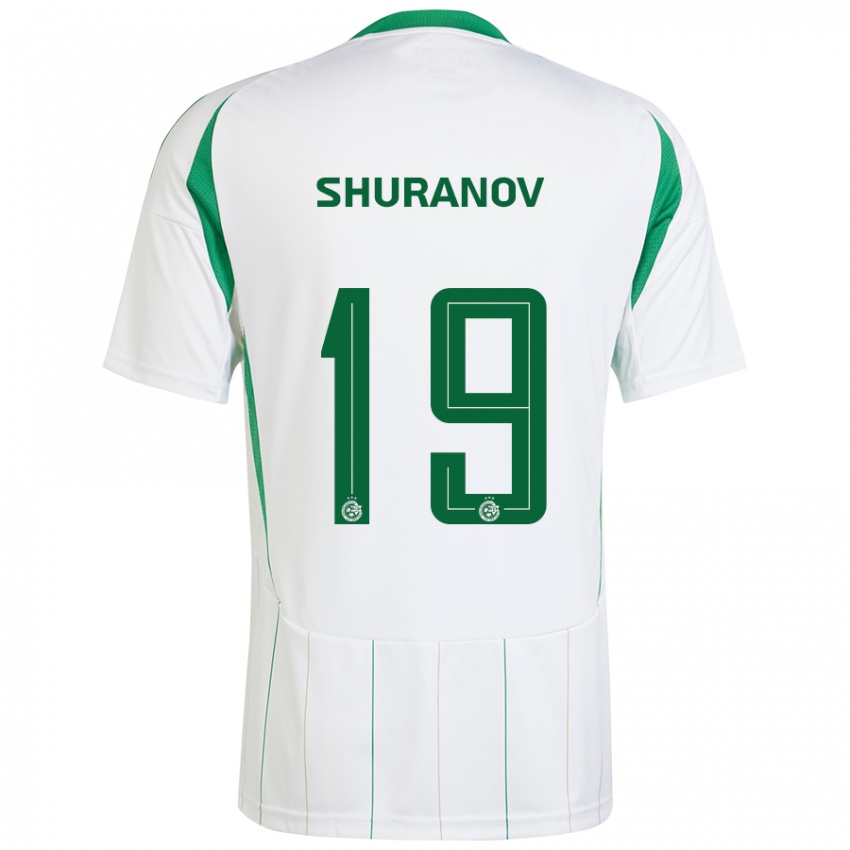 Niño Camiseta Erik Shuranov #19 Blanco Verde 2ª Equipación 2024/25 La Camisa Argentina