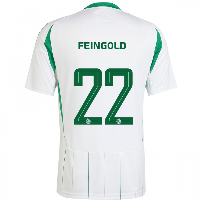 Niño Camiseta Ilay Feingold #22 Blanco Verde 2ª Equipación 2024/25 La Camisa Argentina