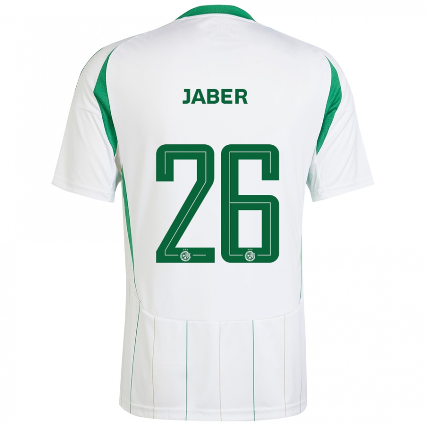 Niño Camiseta Mahmoud Jaber #26 Blanco Verde 2ª Equipación 2024/25 La Camisa Argentina