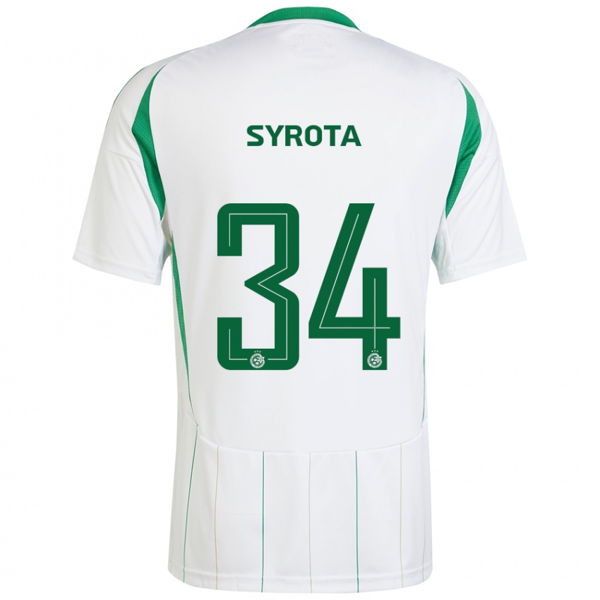 Niño Camiseta Oleksandr Syrota #34 Blanco Verde 2ª Equipación 2024/25 La Camisa Argentina