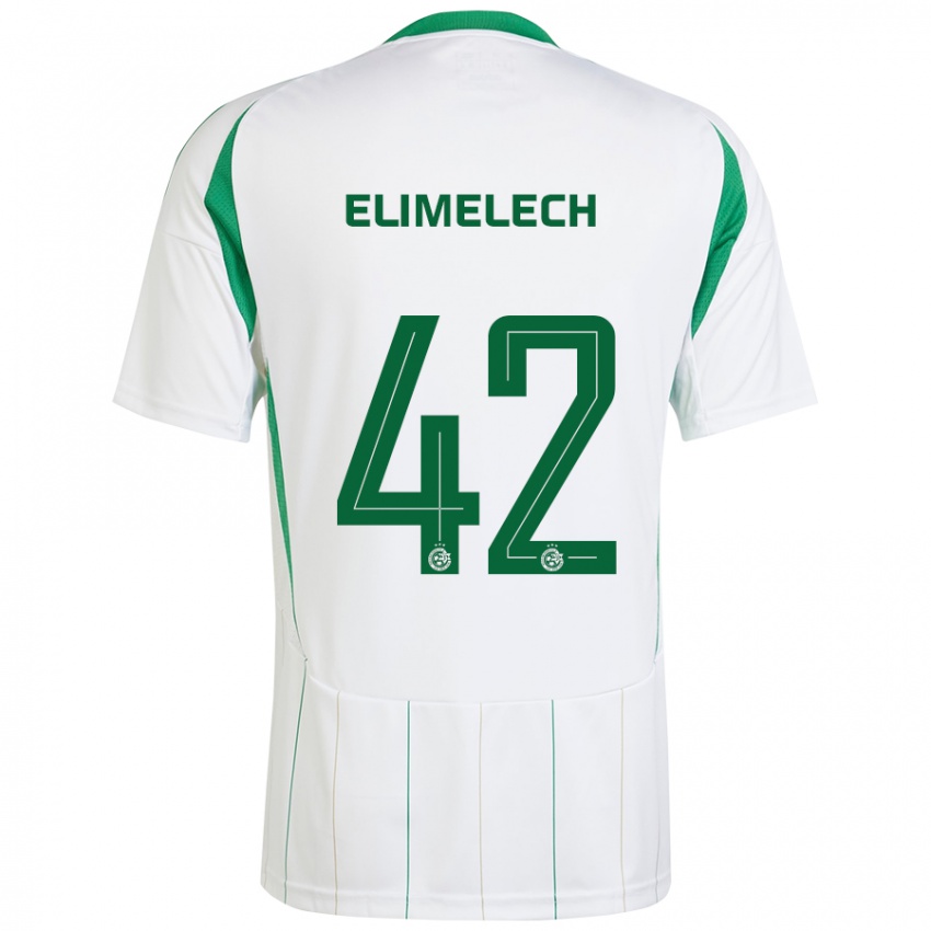 Niño Camiseta Roey Elimelech #42 Blanco Verde 2ª Equipación 2024/25 La Camisa Argentina