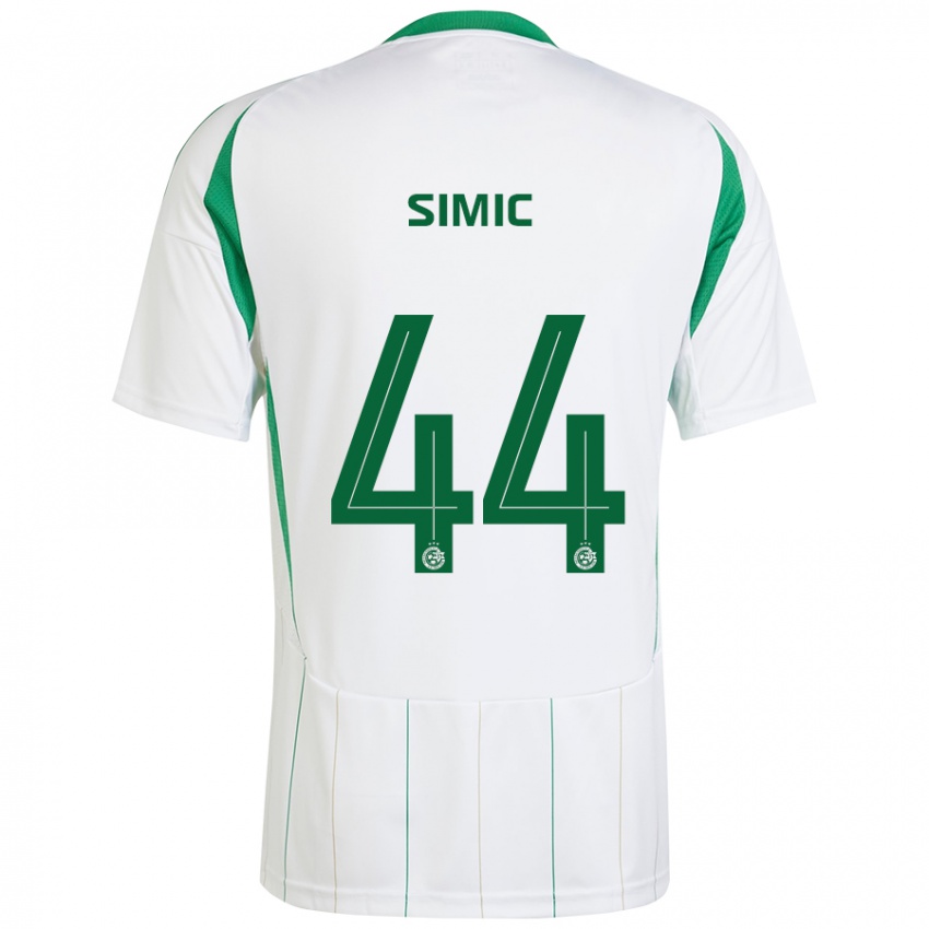 Niño Camiseta Lorenco Simic #44 Blanco Verde 2ª Equipación 2024/25 La Camisa Argentina