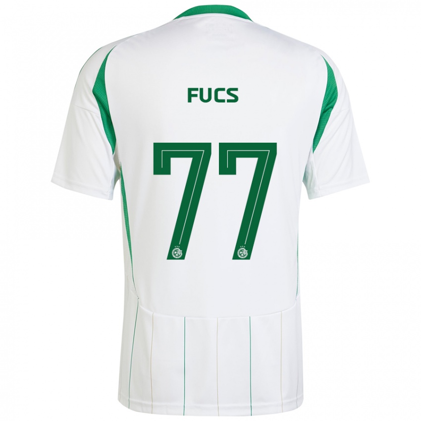 Niño Camiseta Roee Fucs #77 Blanco Verde 2ª Equipación 2024/25 La Camisa Argentina