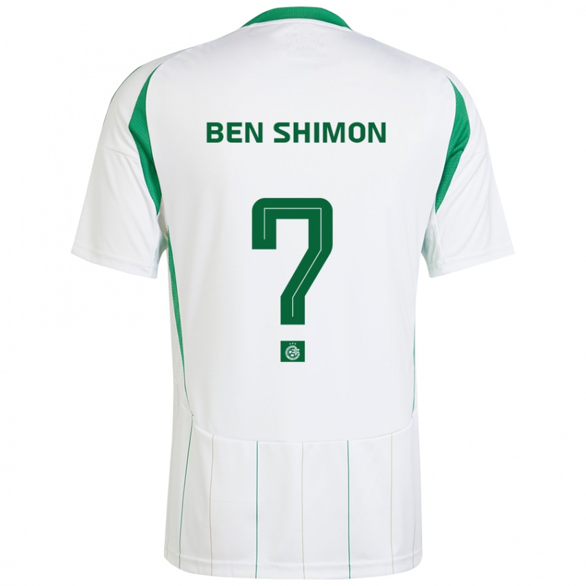 Niño Camiseta Elad Ben Shimon #0 Blanco Verde 2ª Equipación 2024/25 La Camisa Argentina