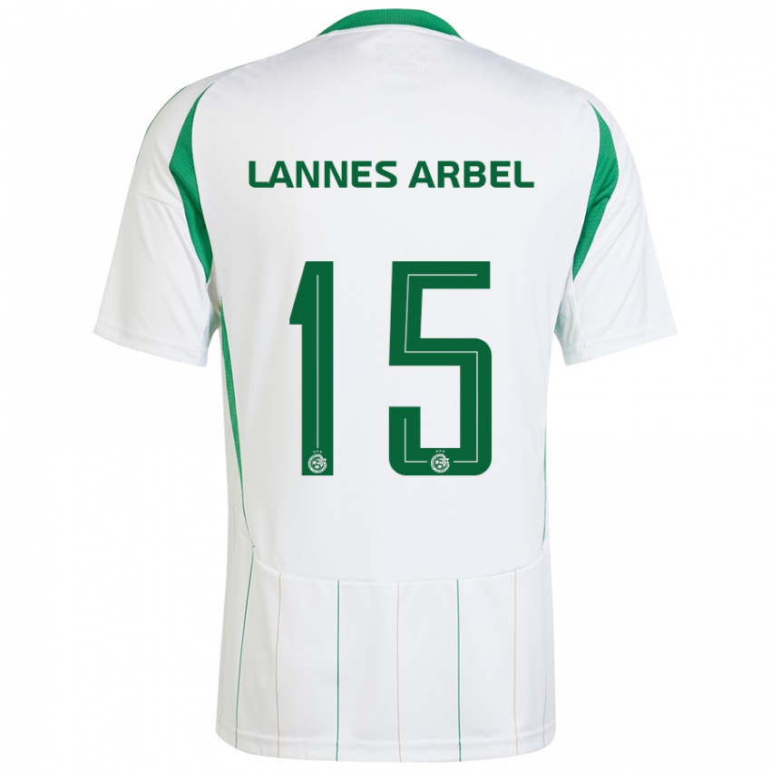 Niño Camiseta Tomer Lannes Arbel #15 Blanco Verde 2ª Equipación 2024/25 La Camisa Argentina