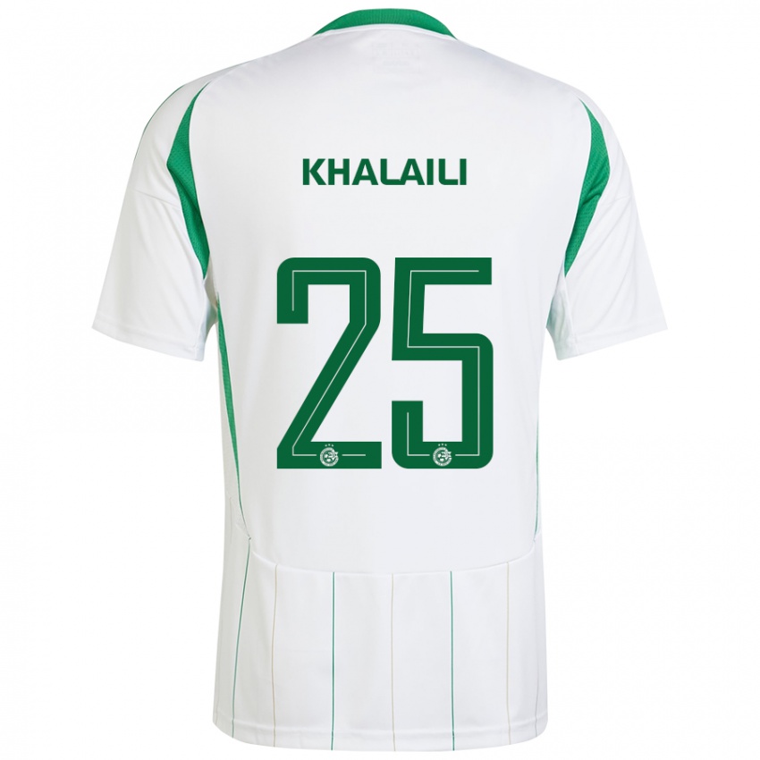 Niño Camiseta Anan Khalaili #25 Blanco Verde 2ª Equipación 2024/25 La Camisa Argentina