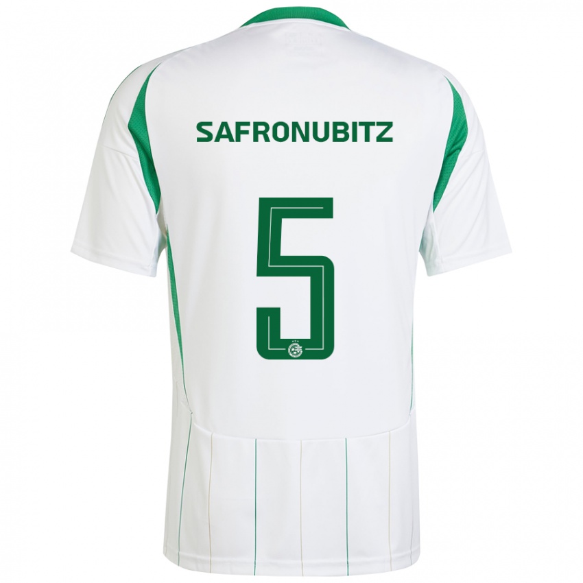 Niño Camiseta Dan Safronubitz #5 Blanco Verde 2ª Equipación 2024/25 La Camisa Argentina