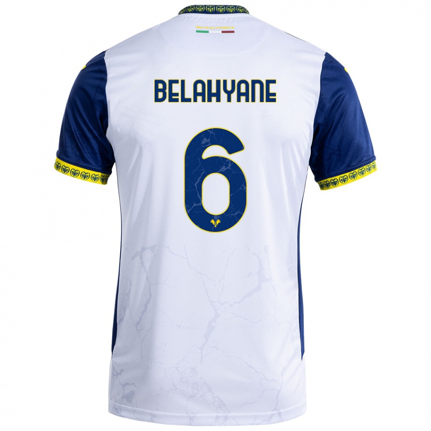 Niño Camiseta Reda Belahyane #6 Blanco Azul 2ª Equipación 2024/25 La Camisa Argentina