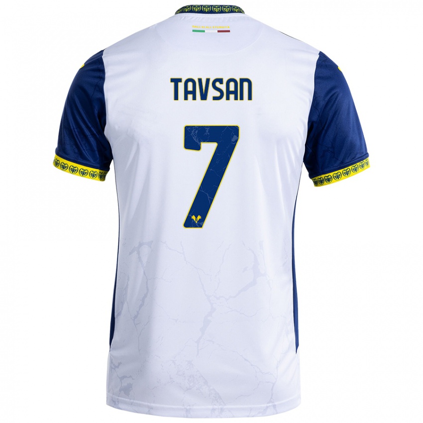 Niño Camiseta Elayis Tavsan #7 Blanco Azul 2ª Equipación 2024/25 La Camisa Argentina