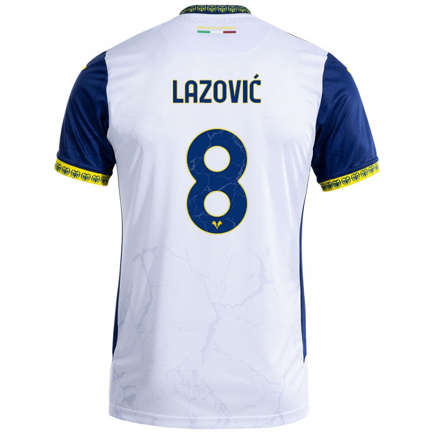 Niño Camiseta Darko Lazović #8 Blanco Azul 2ª Equipación 2024/25 La Camisa Argentina