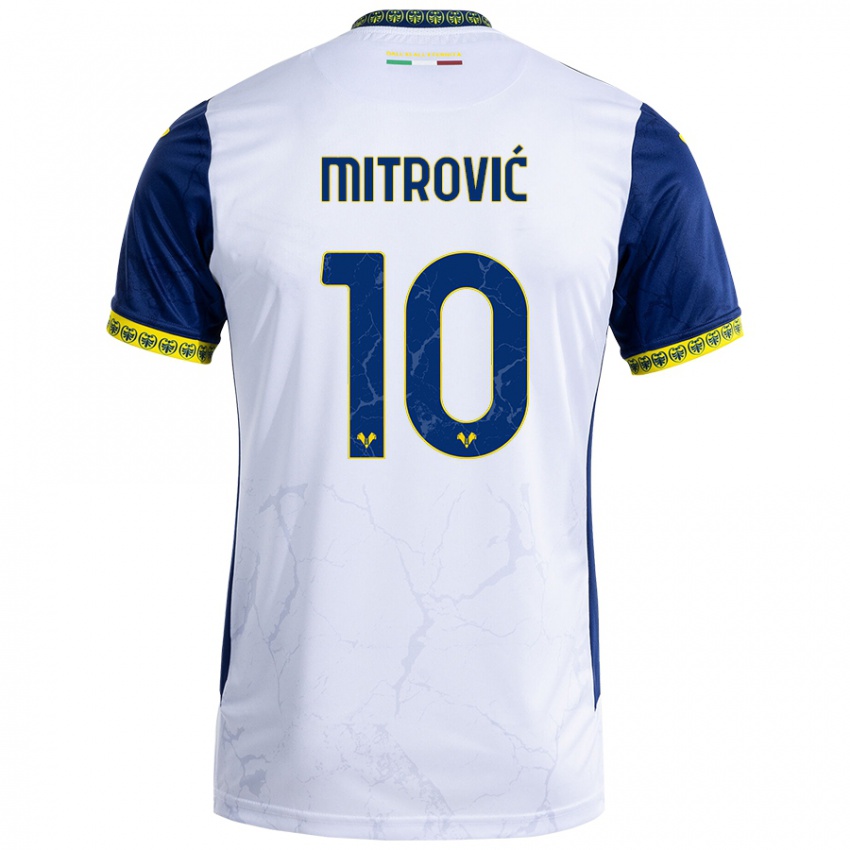 Niño Camiseta Stefan Mitrović #10 Blanco Azul 2ª Equipación 2024/25 La Camisa Argentina