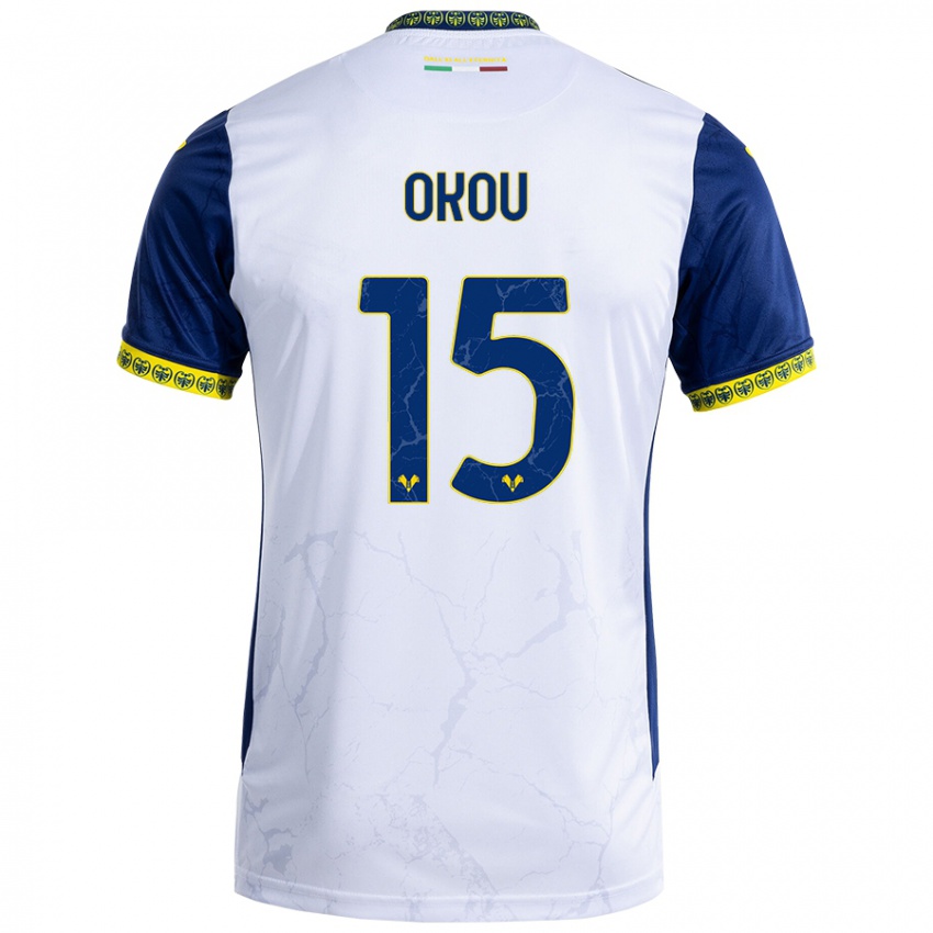 Niño Camiseta Yllan Okou #15 Blanco Azul 2ª Equipación 2024/25 La Camisa Argentina