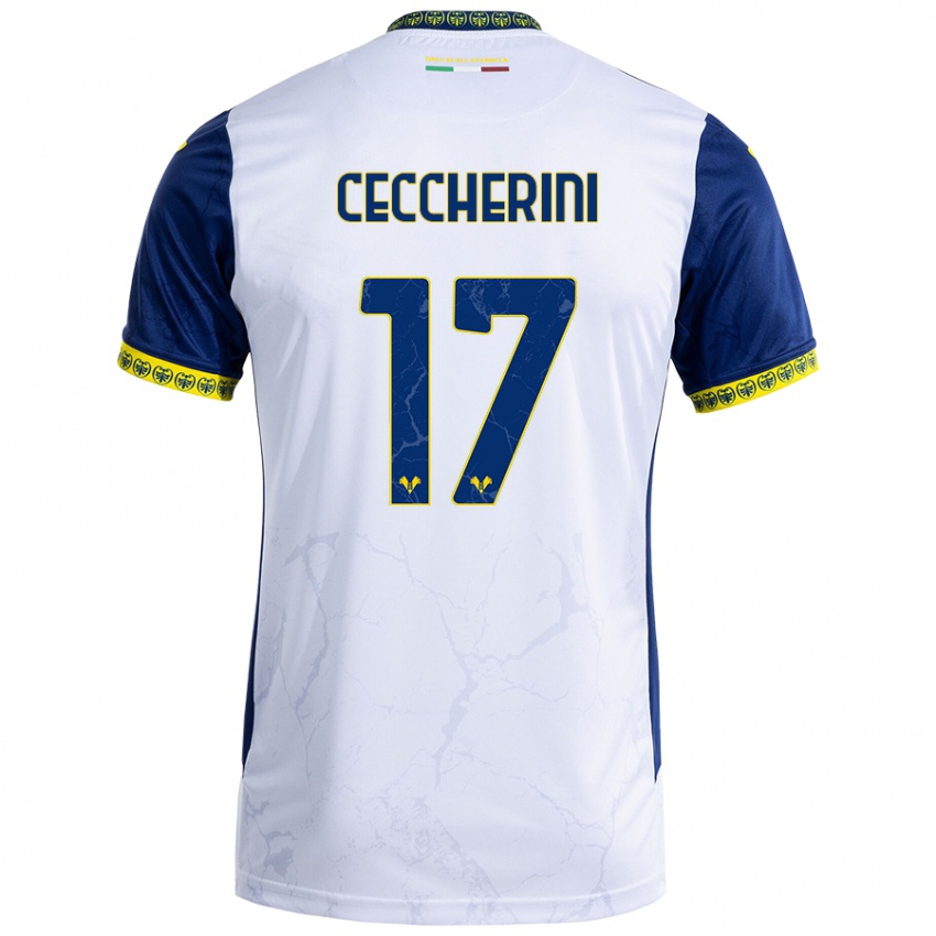 Niño Camiseta Federico Ceccherini #17 Blanco Azul 2ª Equipación 2024/25 La Camisa Argentina