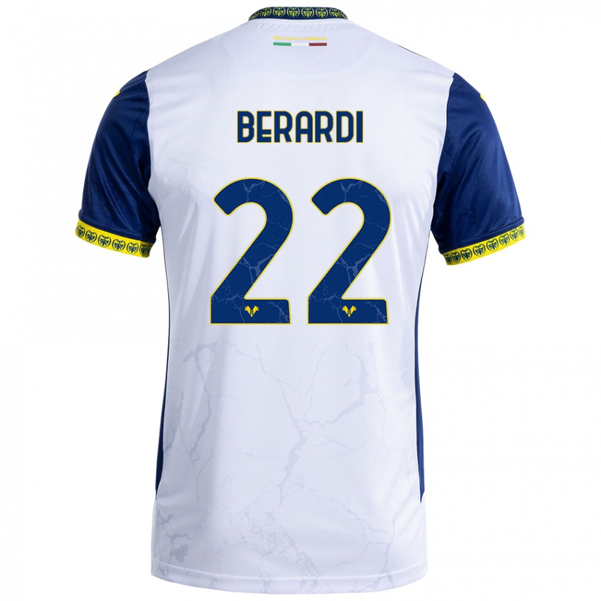 Niño Camiseta Alessandro Berardi #22 Blanco Azul 2ª Equipación 2024/25 La Camisa Argentina