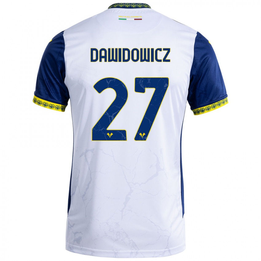 Niño Camiseta Pawel Dawidowicz #27 Blanco Azul 2ª Equipación 2024/25 La Camisa Argentina