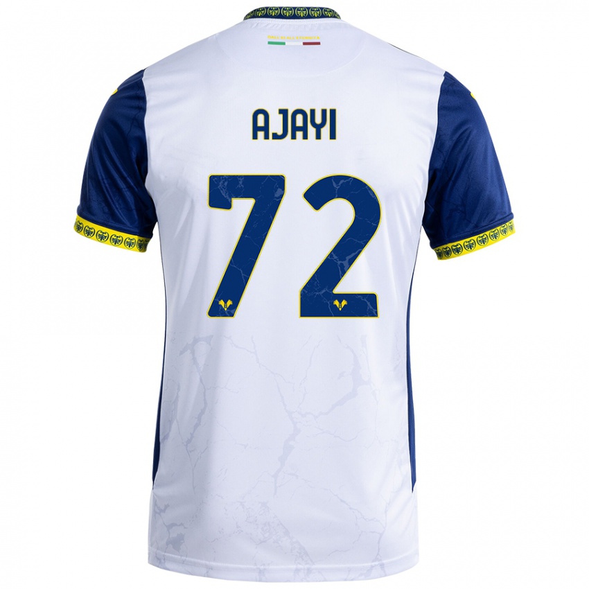 Niño Camiseta Junior Ajayi #72 Blanco Azul 2ª Equipación 2024/25 La Camisa Argentina