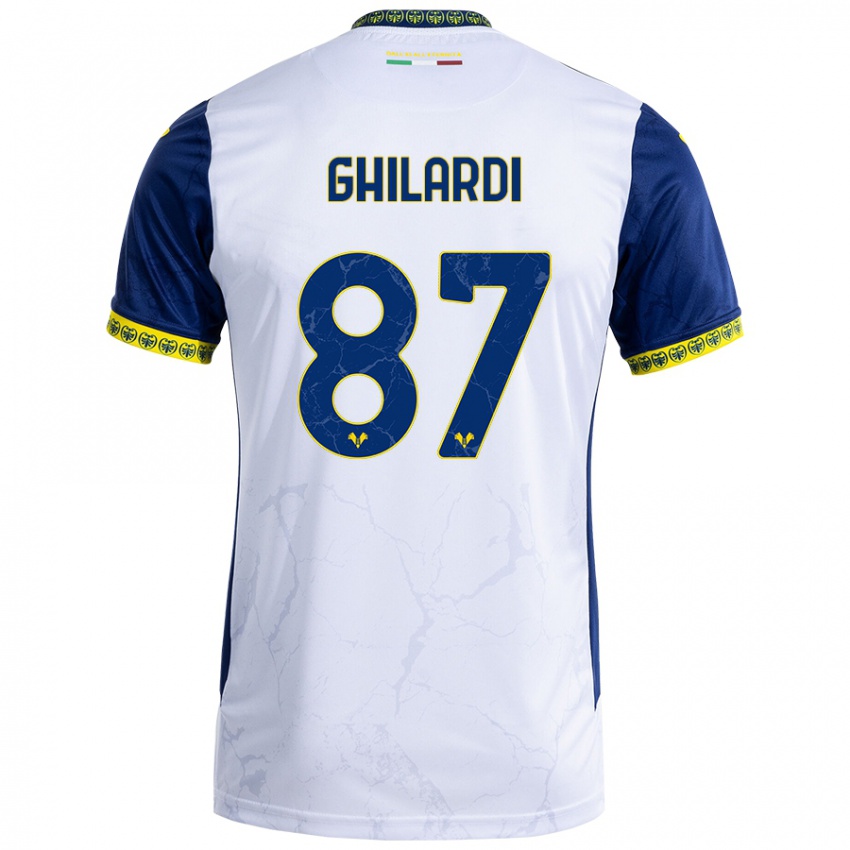 Niño Camiseta Daniele Ghilardi #87 Blanco Azul 2ª Equipación 2024/25 La Camisa Argentina