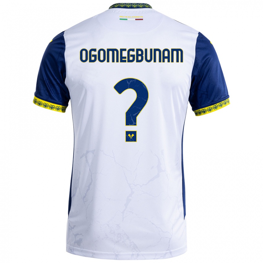 Niño Camiseta Izu Ogomegbunam #0 Blanco Azul 2ª Equipación 2024/25 La Camisa Argentina