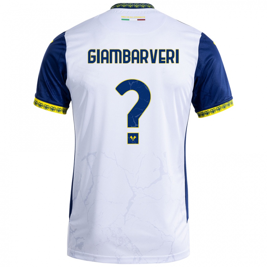 Niño Camiseta Mattia Giambarveri #0 Blanco Azul 2ª Equipación 2024/25 La Camisa Argentina