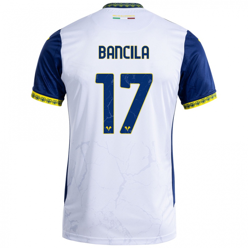 Niño Camiseta Darius Bancila #17 Blanco Azul 2ª Equipación 2024/25 La Camisa Argentina