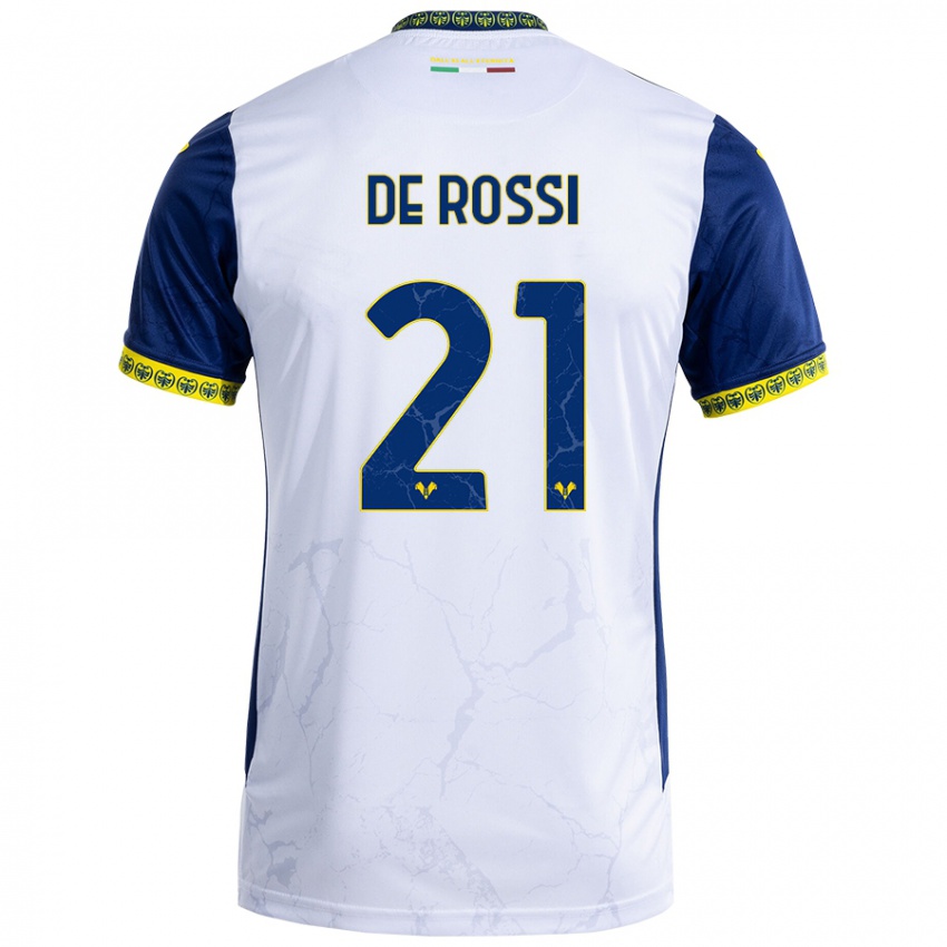 Niño Camiseta Michele De Rossi #21 Blanco Azul 2ª Equipación 2024/25 La Camisa Argentina