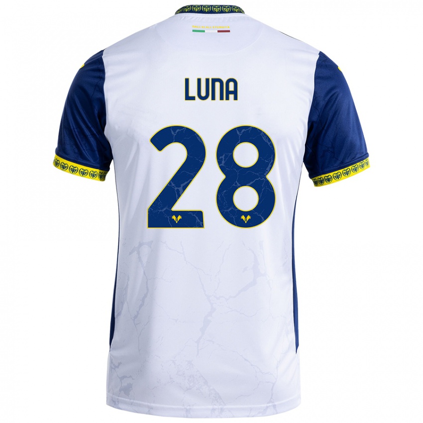 Niño Camiseta Agustín Luna #28 Blanco Azul 2ª Equipación 2024/25 La Camisa Argentina