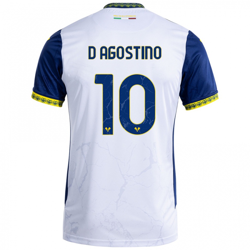 Niño Camiseta Samuele D'agostino #10 Blanco Azul 2ª Equipación 2024/25 La Camisa Argentina